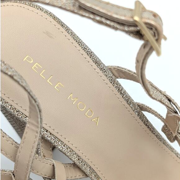 Pelle Moda Patsi 2 Platform High Heel Sandals Women's Gold Size US8M EU39 - Picture 10 of 10